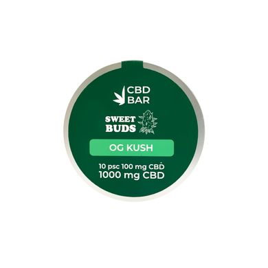 Конфеты-бутоны OG KUSH 1000мг CBD в белом шоколаде