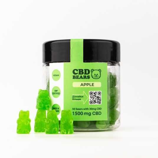 Желейные конфеты CBD 30 мг (10 шт) — Яблоко | Веган Изолят, 0% ТГК