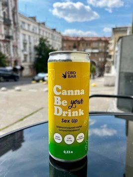 Напій ТМ Canna Be Drink "SEX UP" вітамінізований б/а. сильногазов. з канабідіолом 0,33л. ж/б