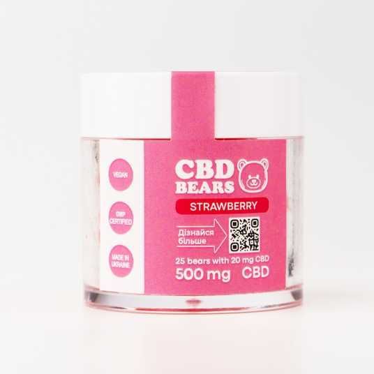 CBD Желейные мишки Balance, 500 мг КБД, 25 шт, клубника