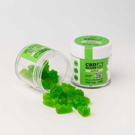 Желейные конфеты CBD 30 мг (25 шт) — Яблоко | Веган Изолят, 0% ТГК